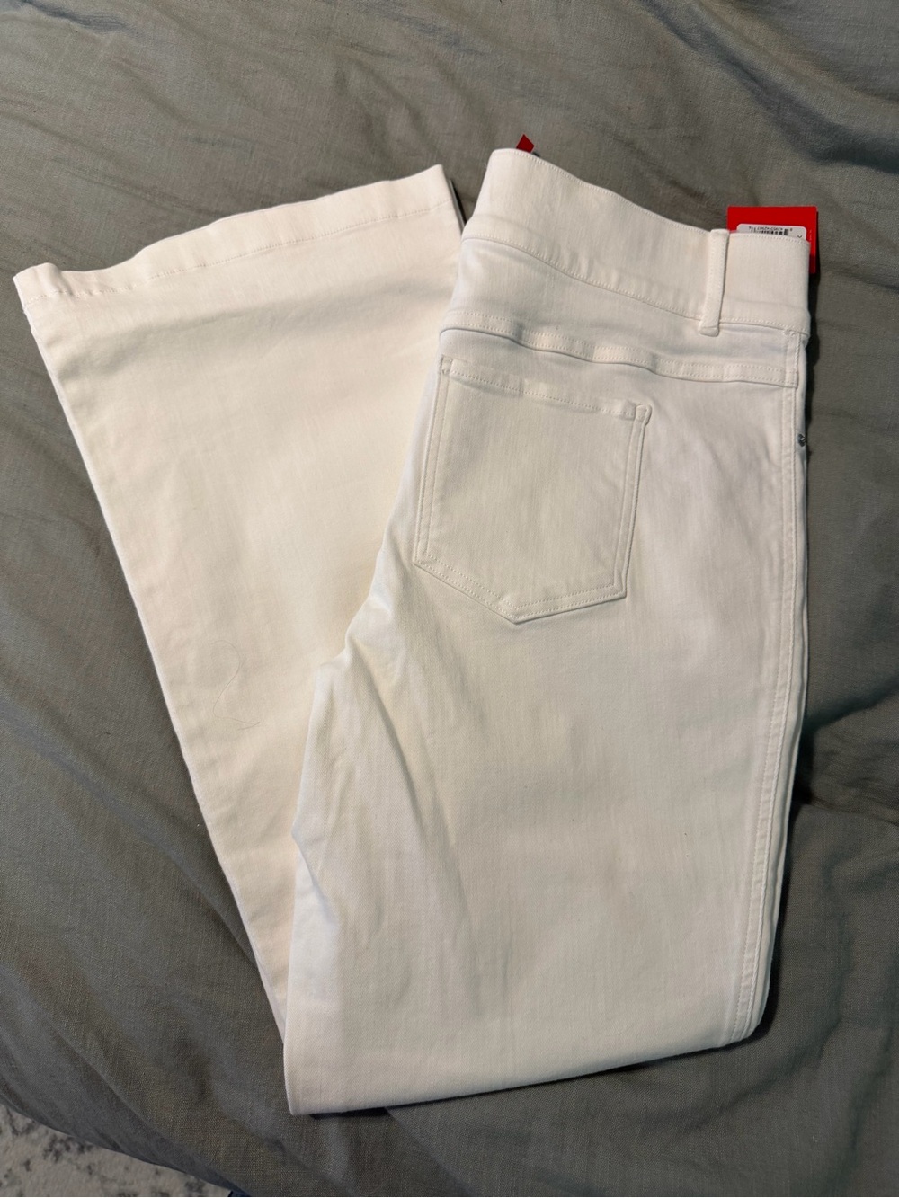 Spanx Womens Jeans EveryWear Kick Flare Ankle High Rise Pull On White Sz 1X NWT